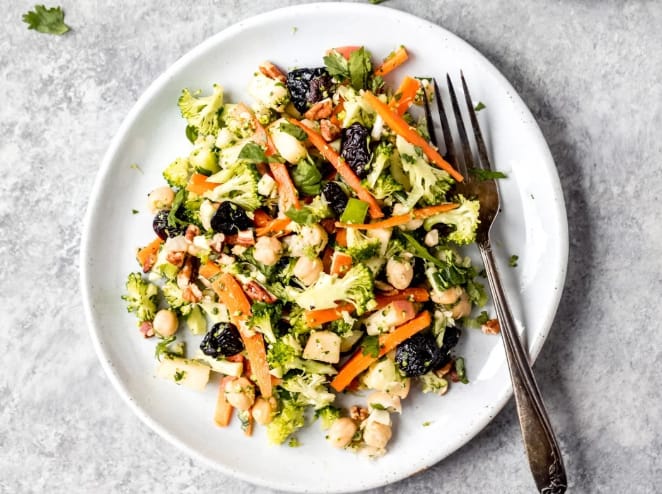 Chickpea Apple Broccoli Salad with Honey Dijon Dressing