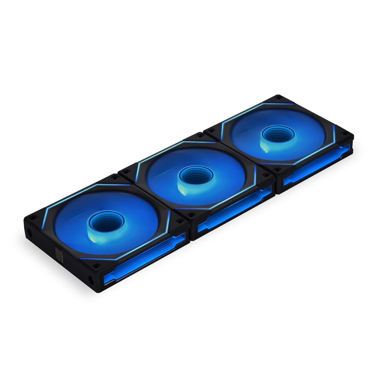 Lian Li Uni Fan SL Infinity 120 – The Infinity Mirror Marvel A futuristic RGB fan with an infinity mirror center and ARGB accents, spinning inside a custom gaming rig with a dazzling sci-fi vibe.