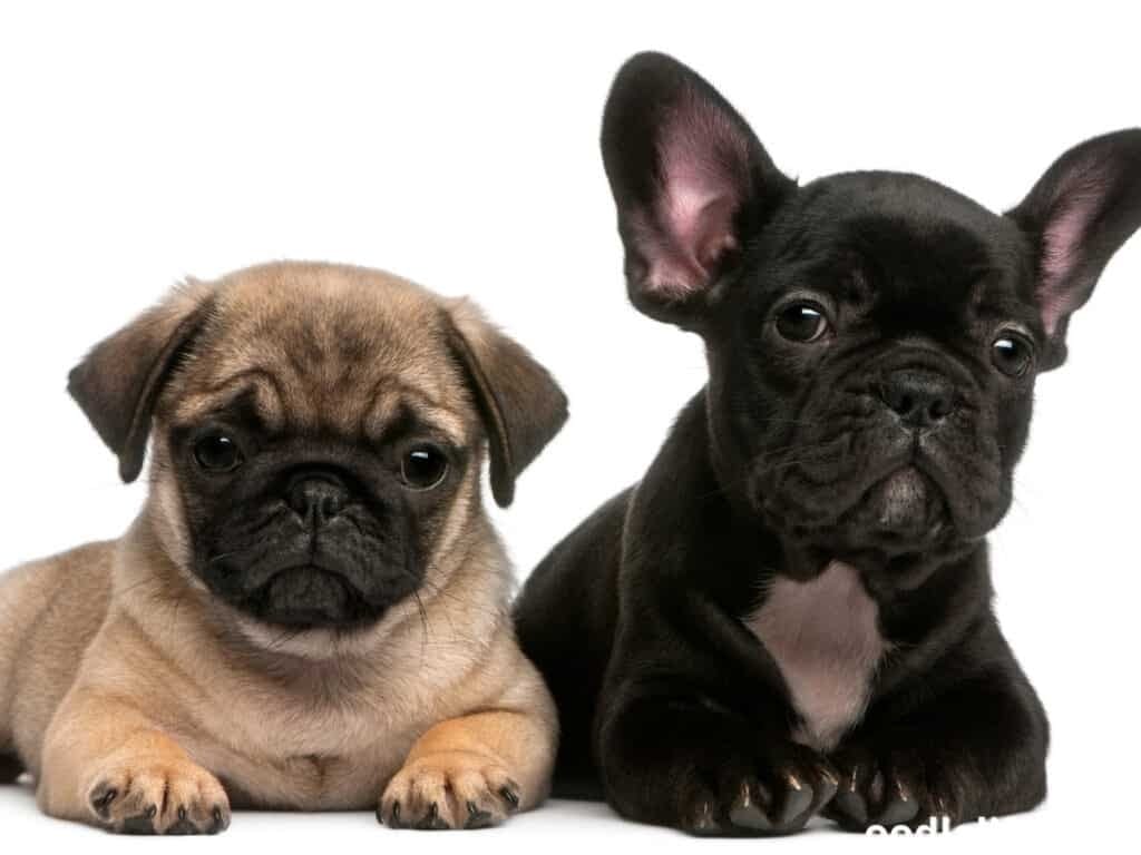 Pug and French Bulldog puppies