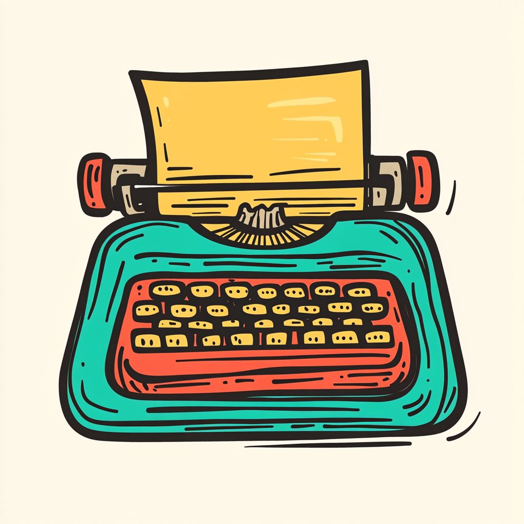 Sunday comic style typewriter