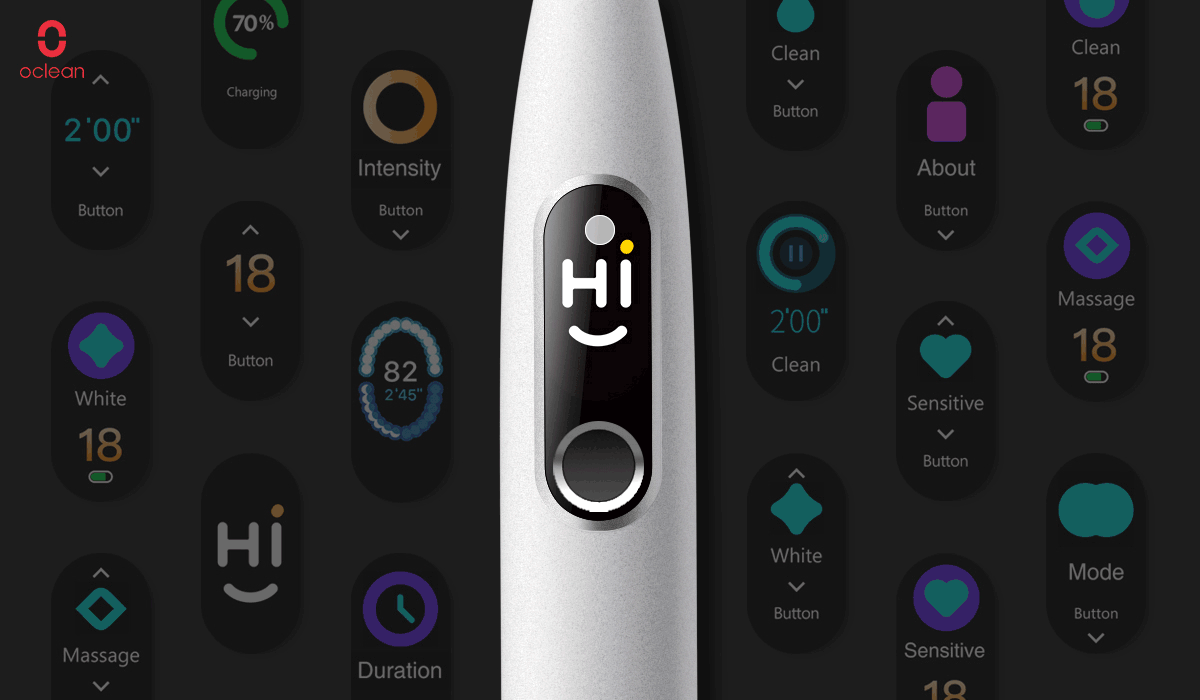 Connected toothbrush touchscreen