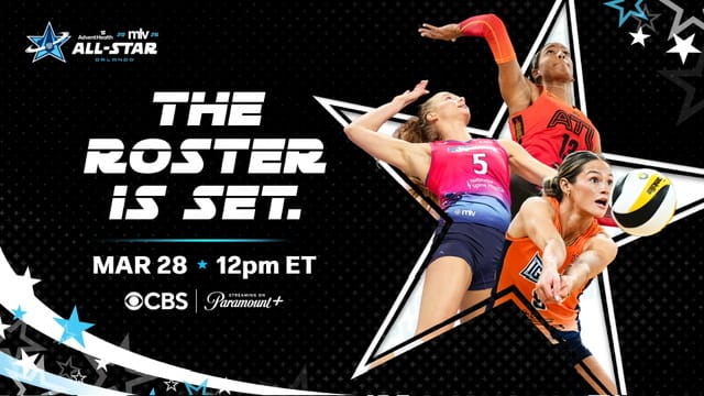 Graphic for Major League Volleyball's 2026 All-Star Match on CBS.