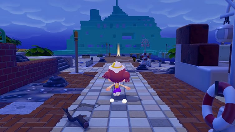 Ditto runing arounf Bleak Beach with the wreckage of the SS Anne in the distance