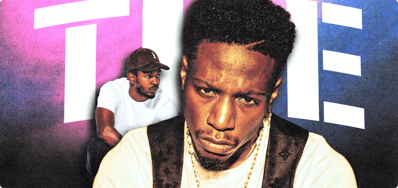 Joe Badass and Kendrick in front of TDE logo