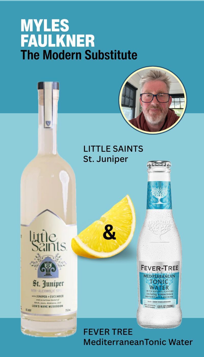 Non-alcoholic Gin & Tonic cocktail featuring Little Saints St. Juniper