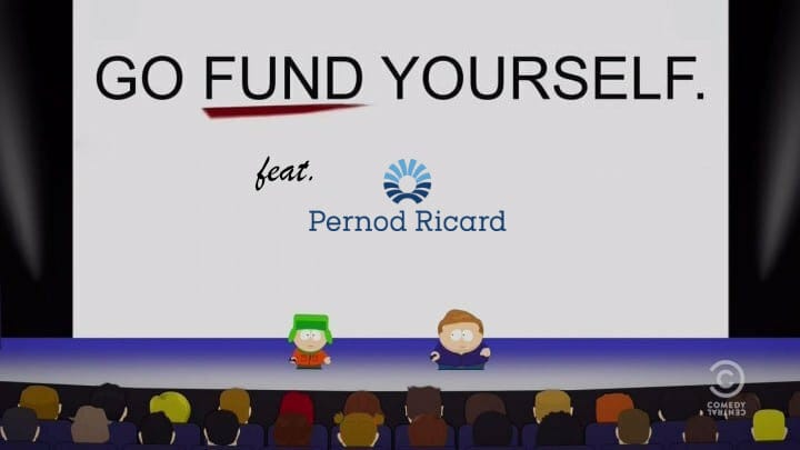 Eric Cartman tells a crowd to "Go Fund Yourself"