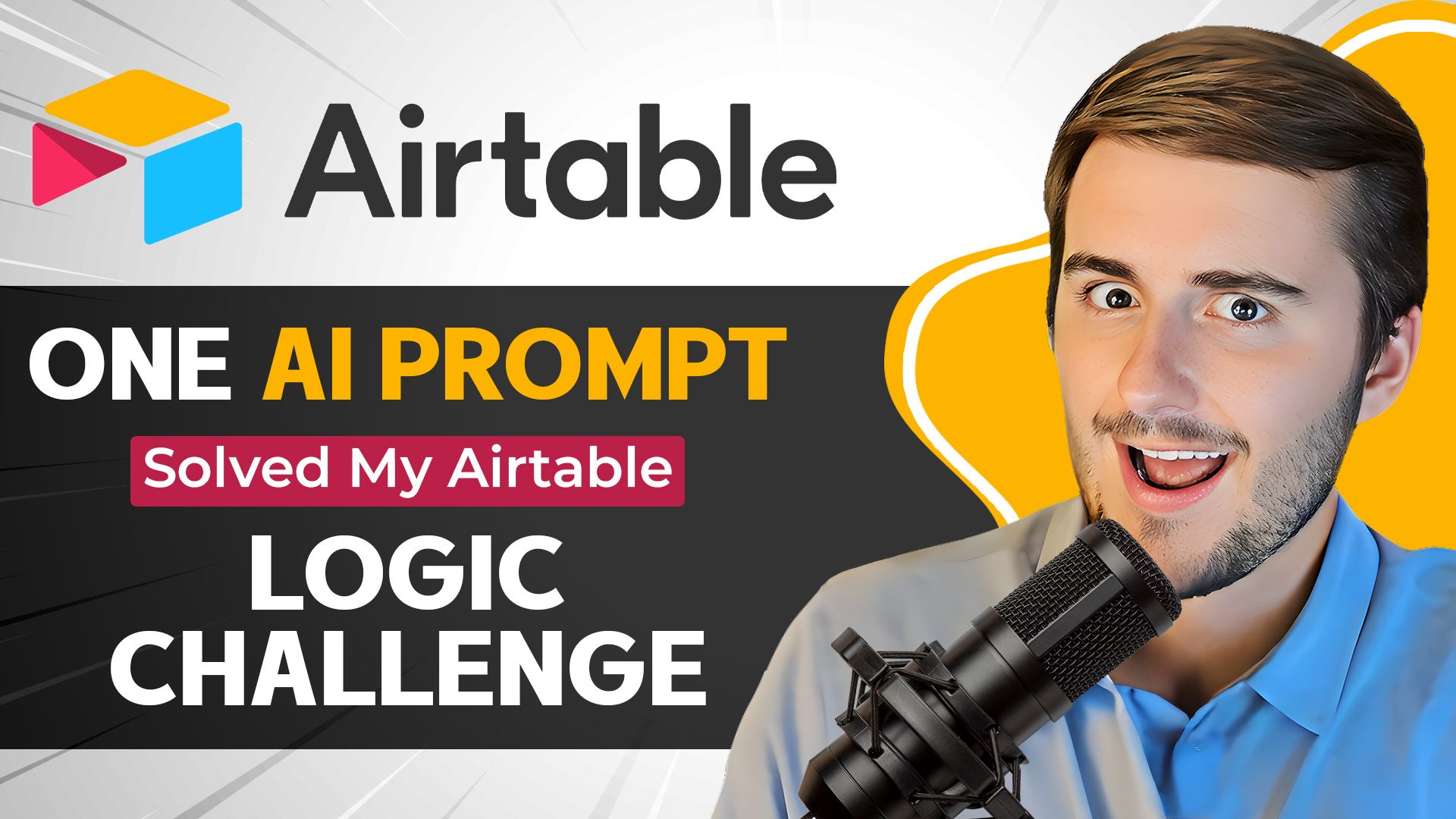 YouTube thumbnail for Airtable Poker Series Episode 2, showing Ben Green explaining advanced Airtable logic and automation using a poker game example
