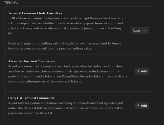 terminal-command-auto-execution
