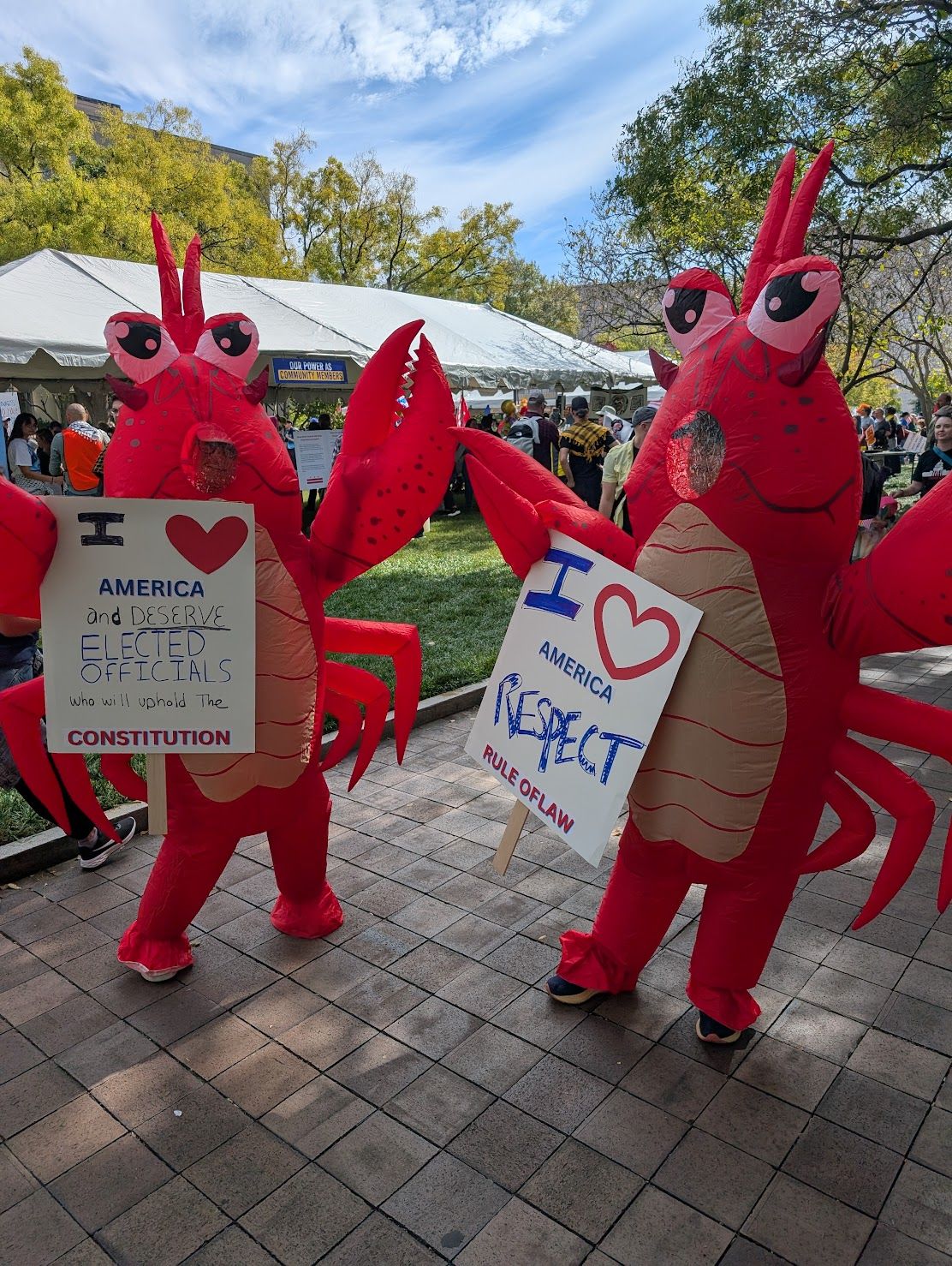 Rule of Claw: patriotic lobsters at No Kings