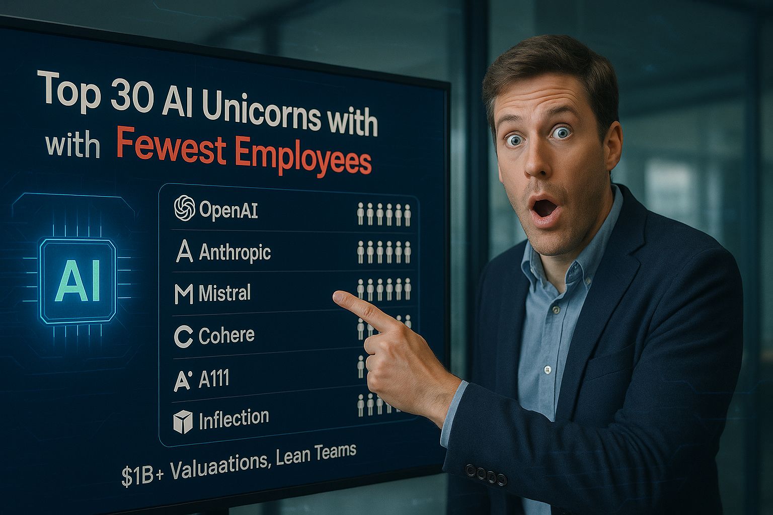 Top 30 AI Unicorns with the Fewest Employees