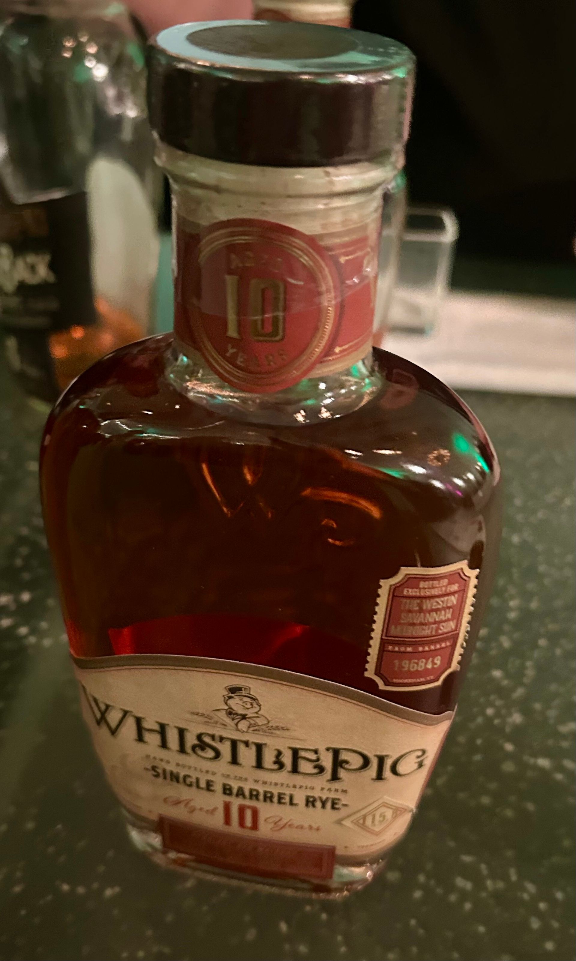 Image of a bottle of whistle pig bourbon