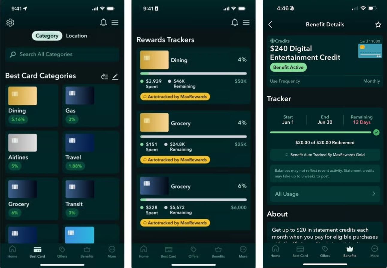 MaxRewards App screenshots