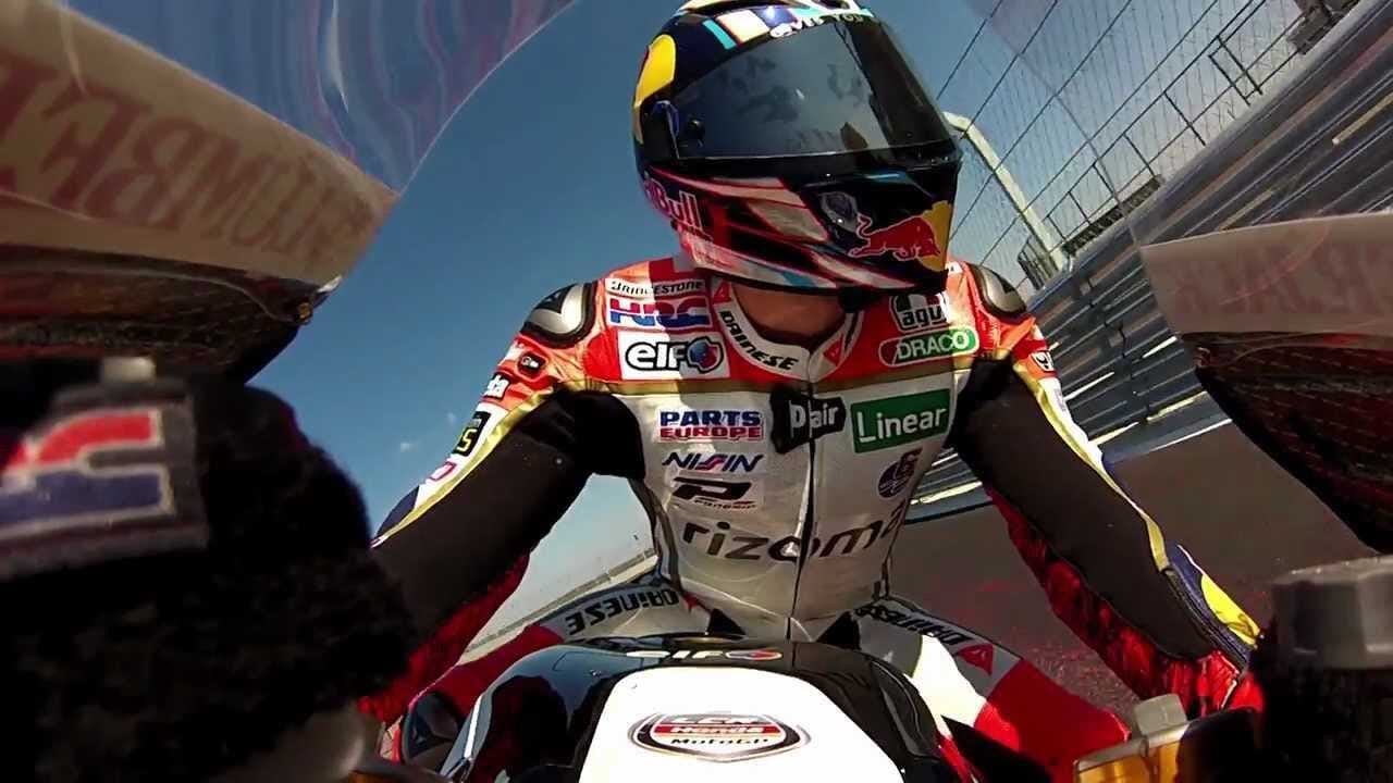 Stefan Bradl GoPro action - MotoGP Pre-Season Testing Austin - YouTube