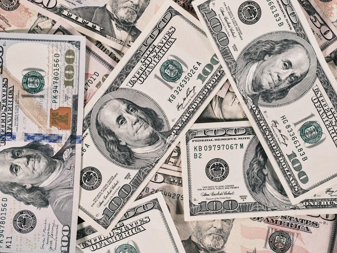 Background of American dollar banknotes