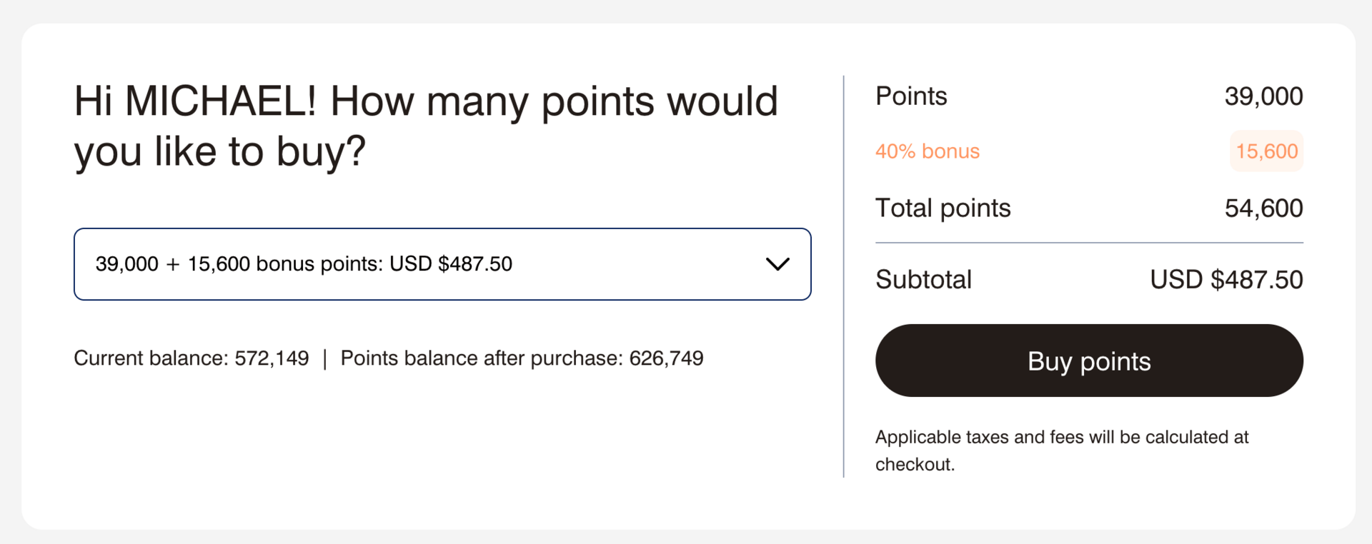 Buy 54,000 Marriott points for $487