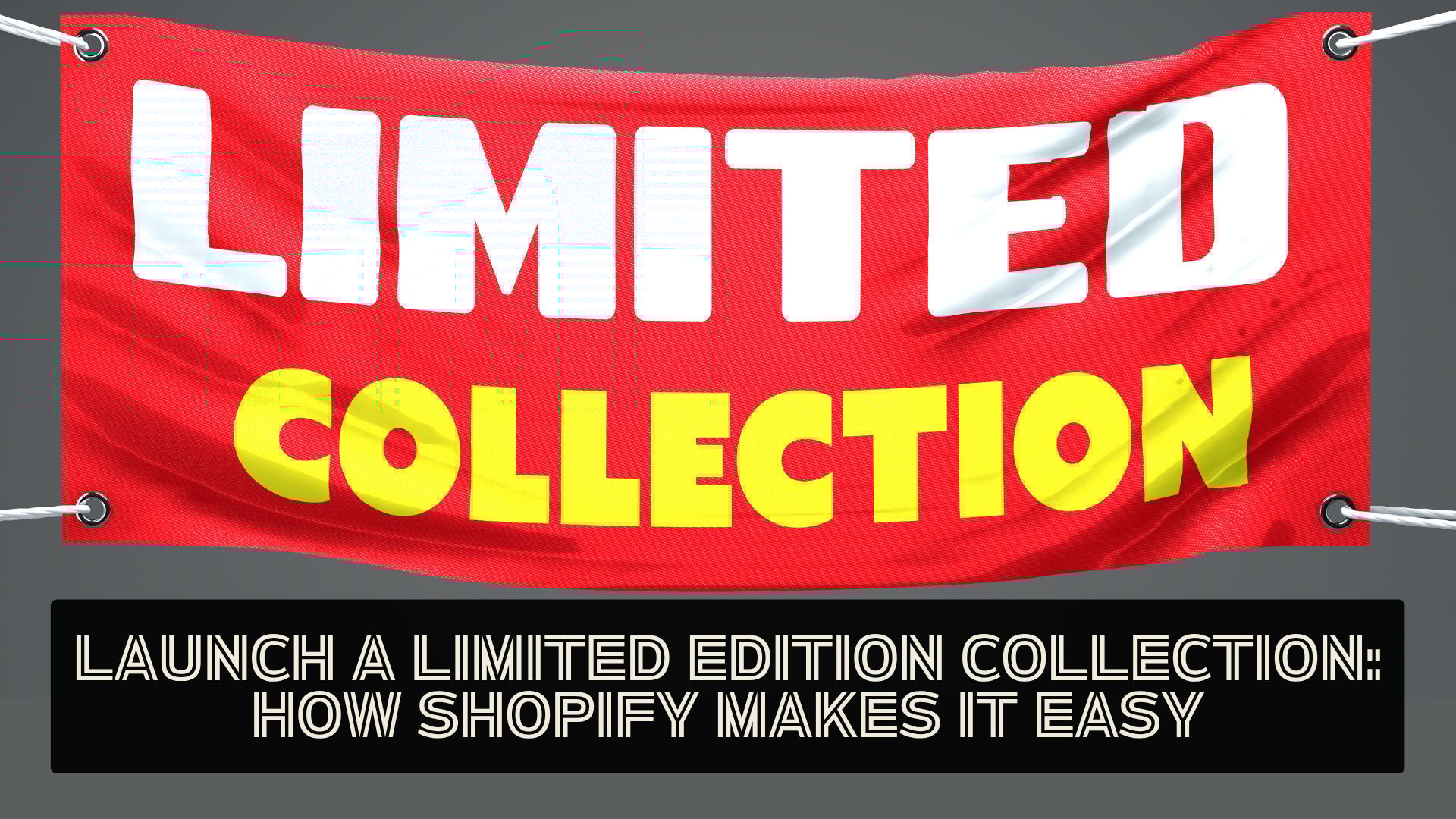 Outdoor retail scene with promotional banner representing a fashion brand launch and limited edition collection marketing strategy