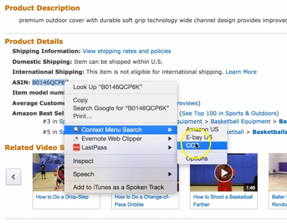 How to Use Context Menu Search - SellerSpaceship.com