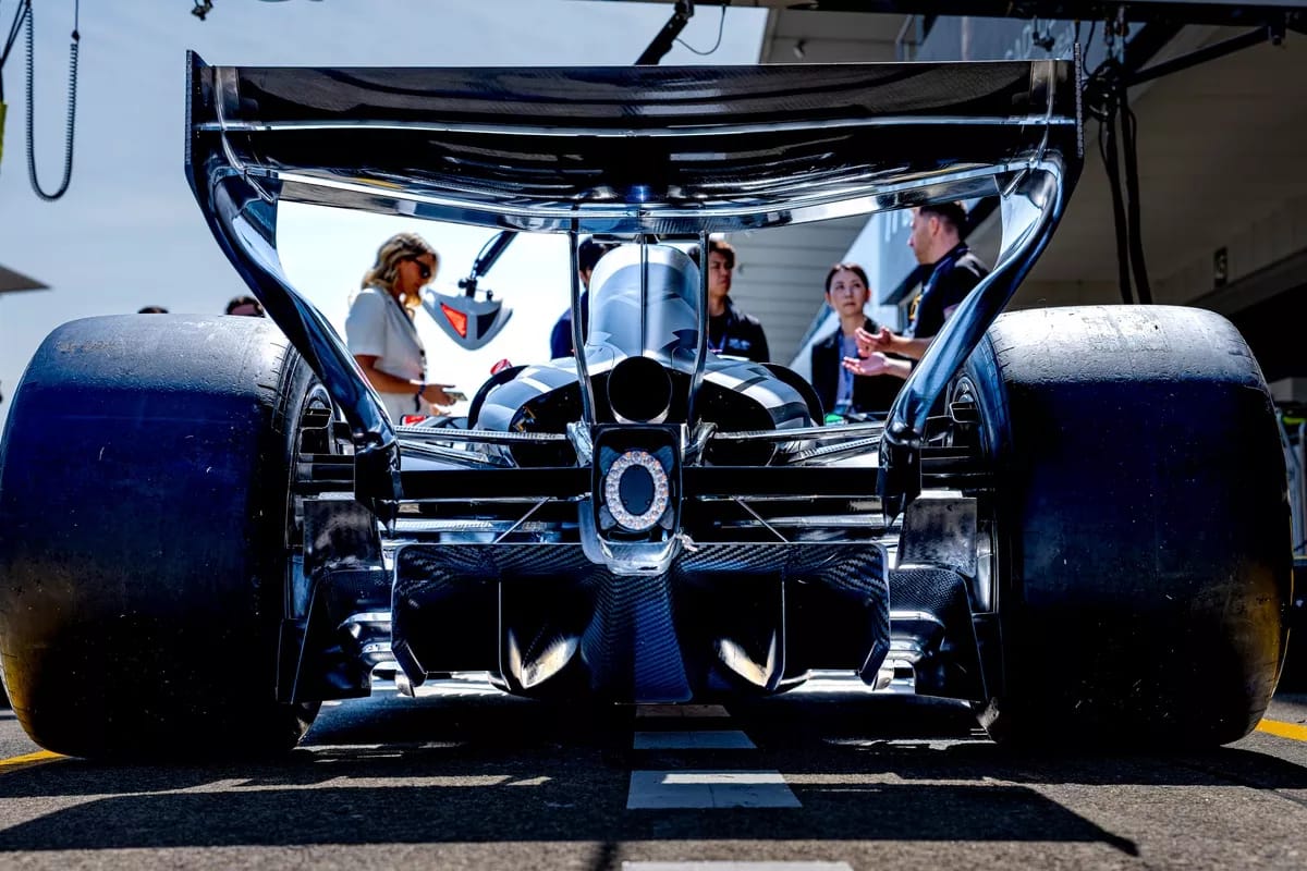 Cadillac F1 car rear detail