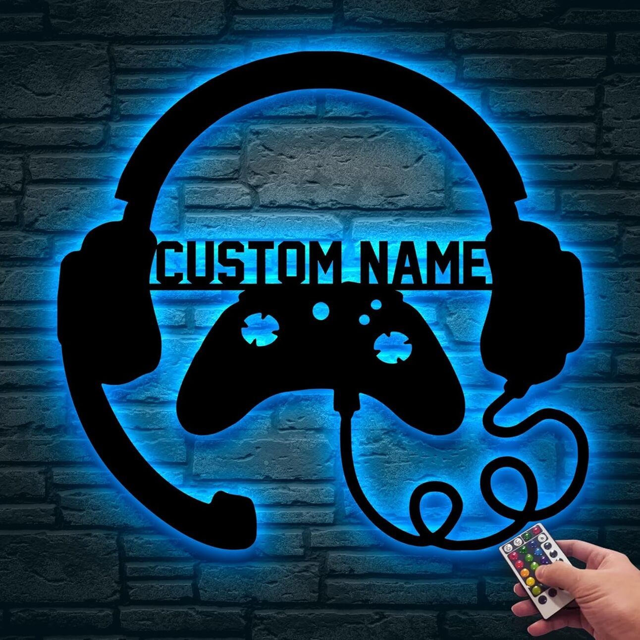 Personalized Gamer Nameplates or Signs Alt text: Custom gamer nameplates or desk signs, often 3D-printed or RGB-lit, adding a personalized touch to gaming setups.