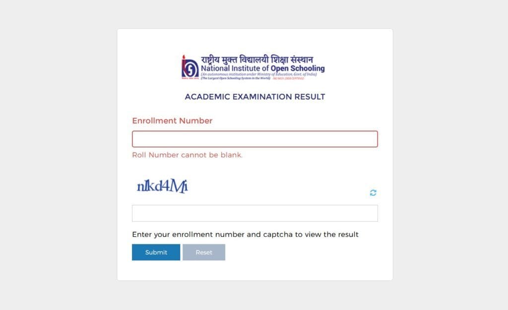 Nios result 2024 october date | Result Out Check from Official Website
