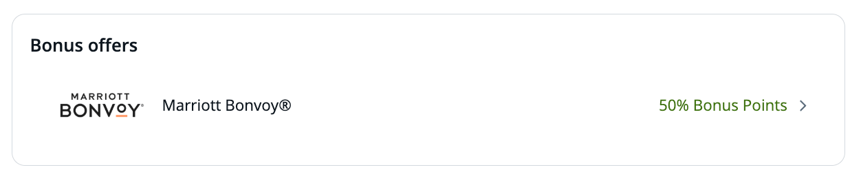 50% transfer bonus to Marriott Bonvoy