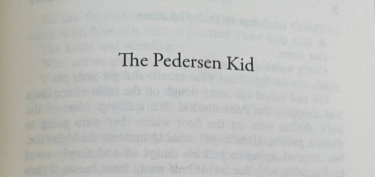 The title page on a short story, with text reading "The Pedersen Kid."