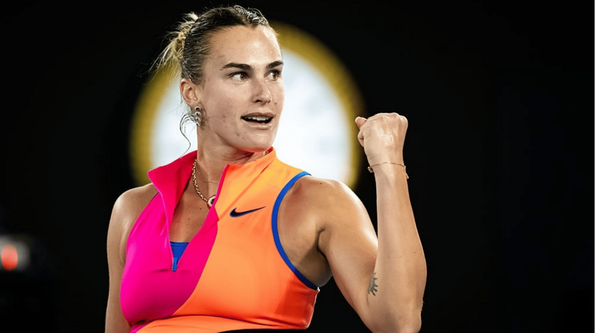 Aryna Sabalenka in action against Elina Svitolina of Ukraine in the semi-final on Day 12 of the 2026 Australian Open