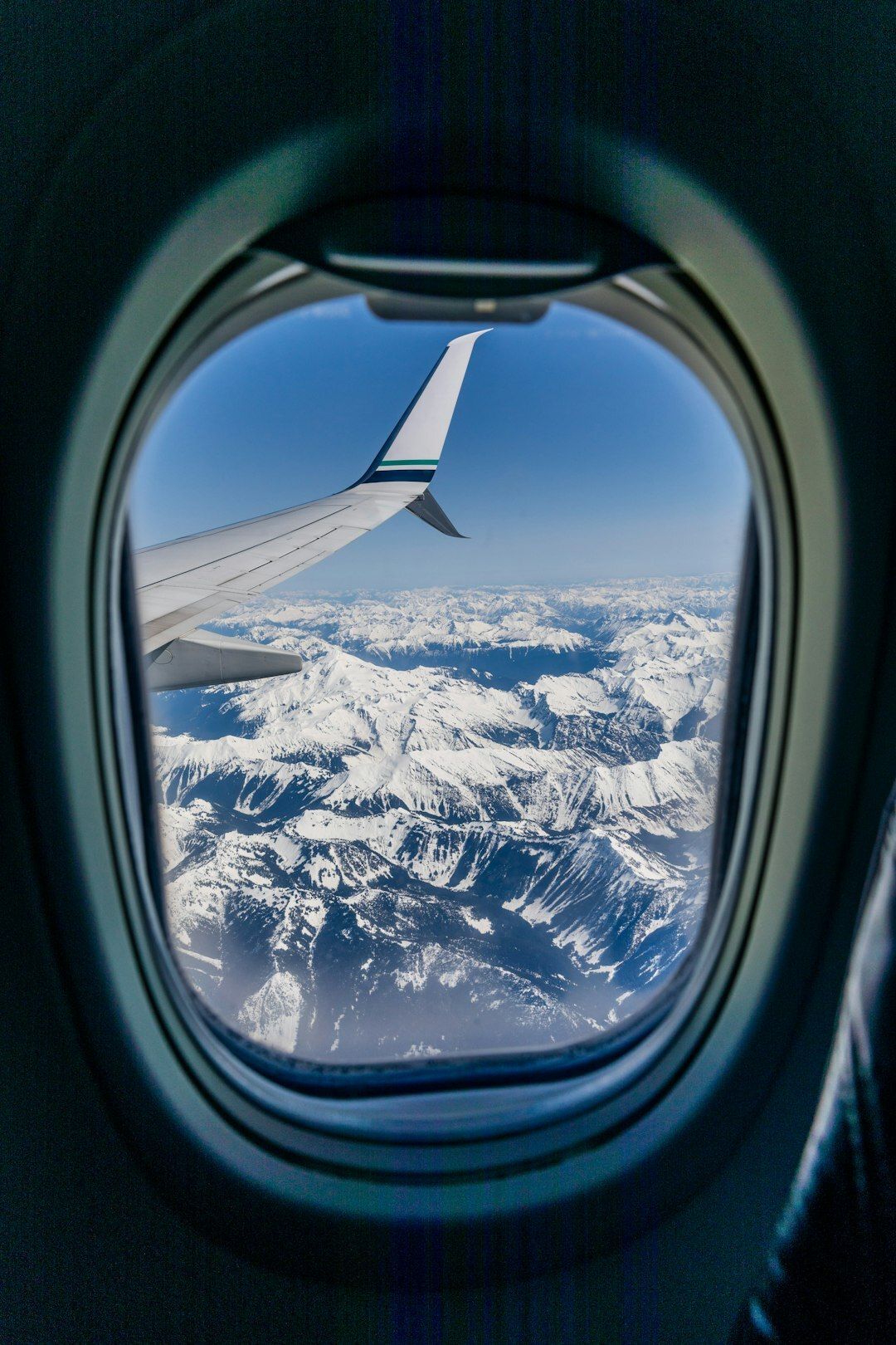 Mountains Outside the Airplane Window