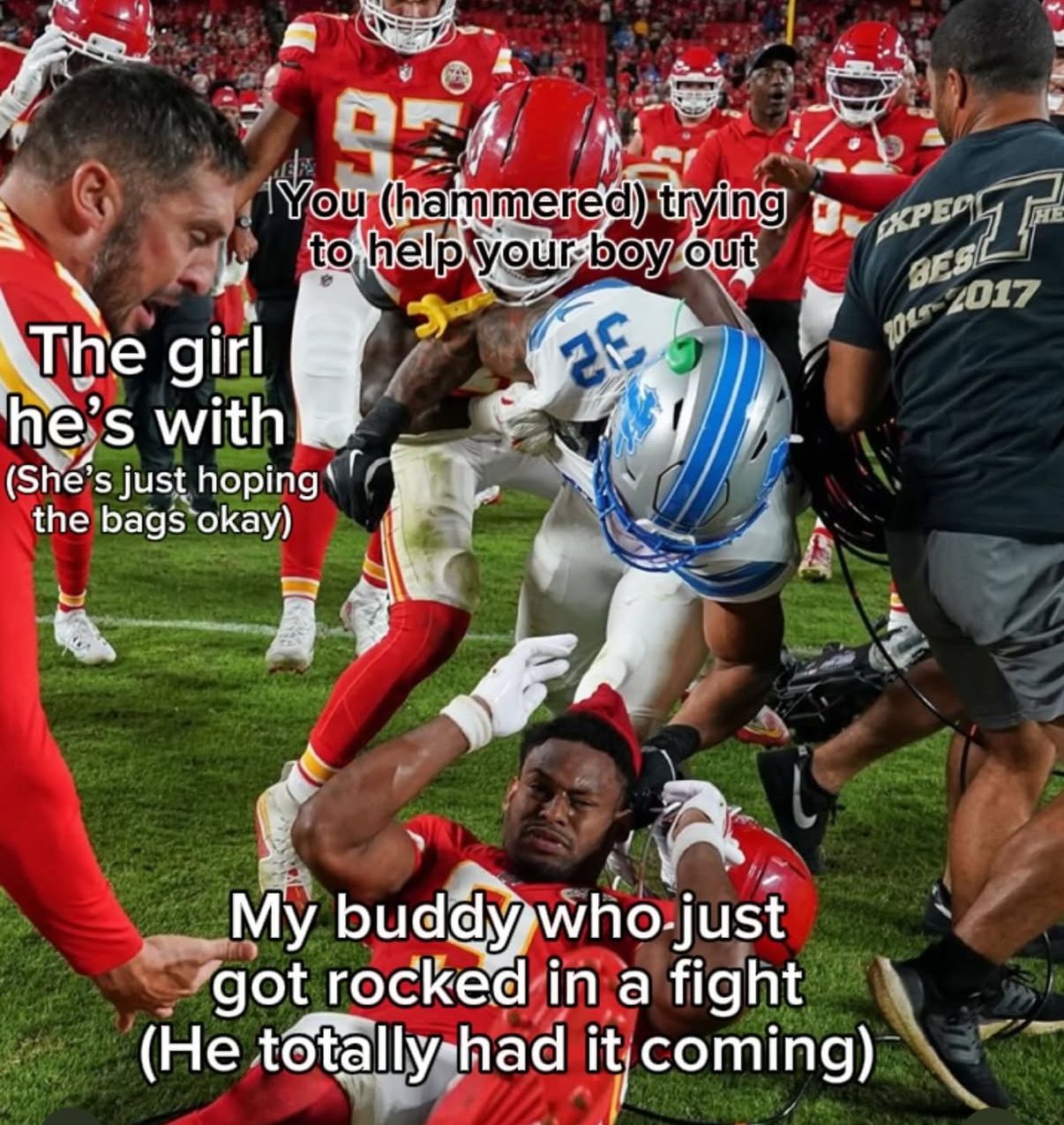 Lions nad Chiehfs brawl meme