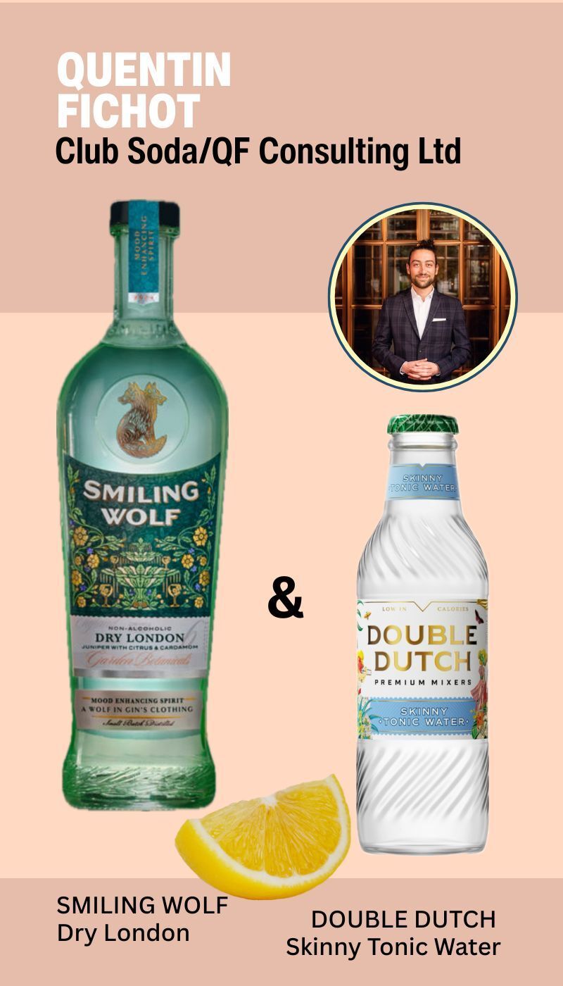 Non-alcoholic Gin & Tonic cocktail featuring Smiling Wolf Dry London