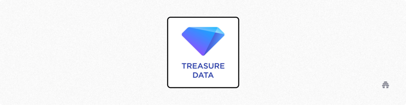 This image shows the Treasure Data logo — a blue and purple geometric gem icon above the text “TREASURE DATA.” Treasure Data is a Customer Data Platform (CDP) that helps organizations unify, manage, and analyze customer data across various sources to drive personalized marketing and business insights.