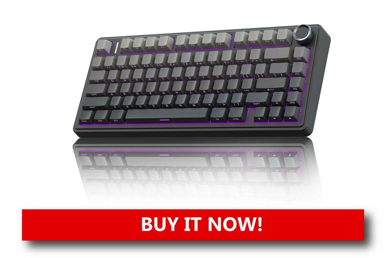 Mechanical Keyboards That Sound and Feel Incredible A mechanical gaming keyboard with rainbow RGB backlighting and a detachable wrist rest glowing in a dark setup, with visible clicky keycaps.
