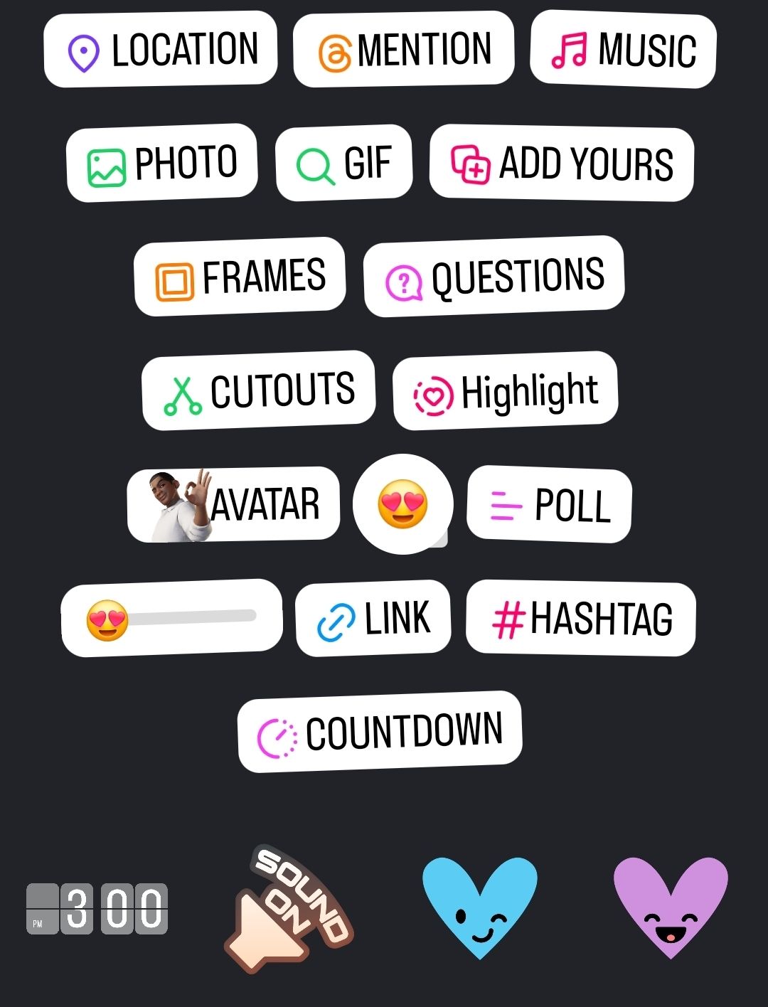 Instagram stories stickers