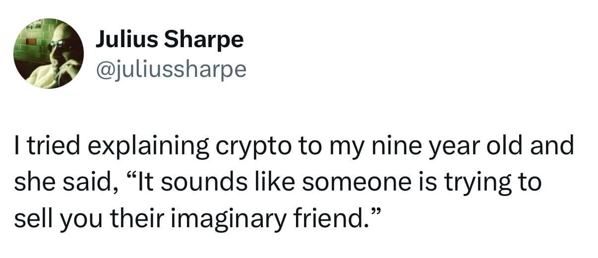 short squeez crypto to my nine year old meme