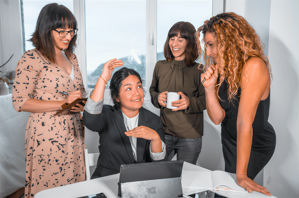 LifeUP Health Coaching LLC - Helping parents get healthy through diet, exercise and sleep. Office lady sips coffee..