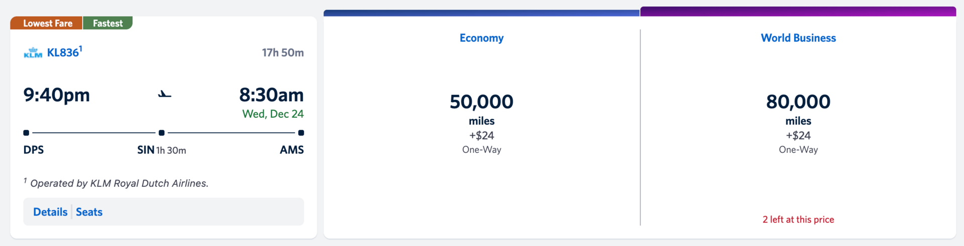 DPS-AMS for 80k Delta miles