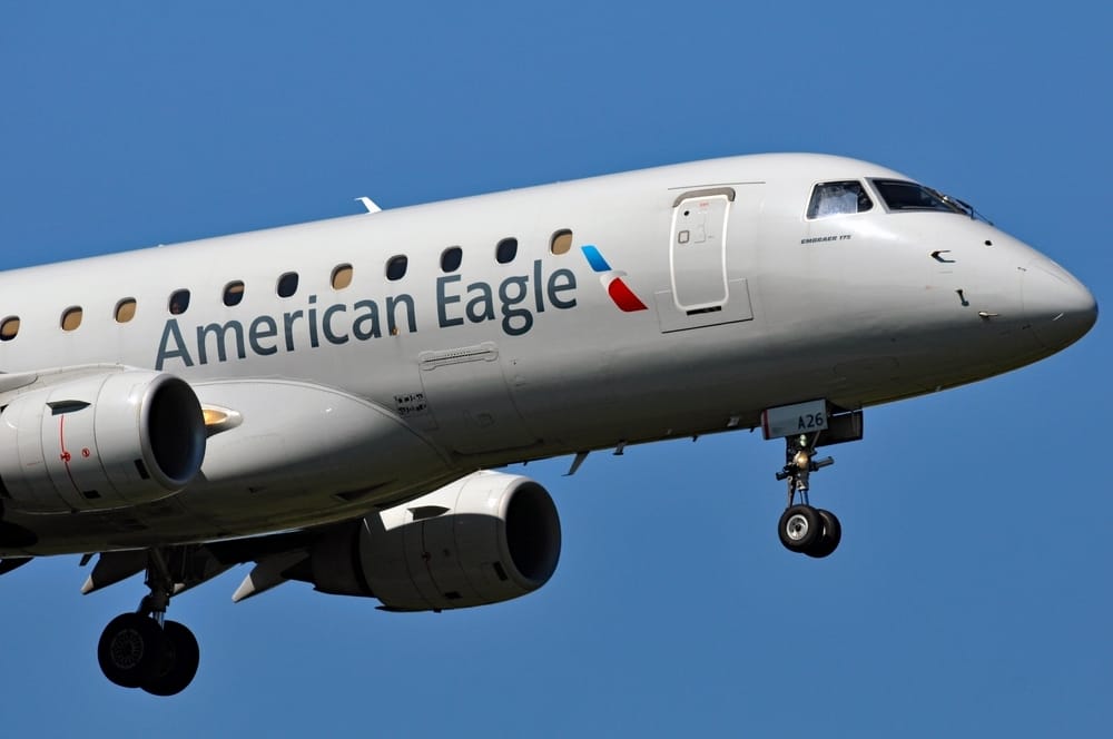 The E175 jet, like this one operated by American Eagle, is popular among regional carriers in the US. Photo: BD Images/Shutterstock