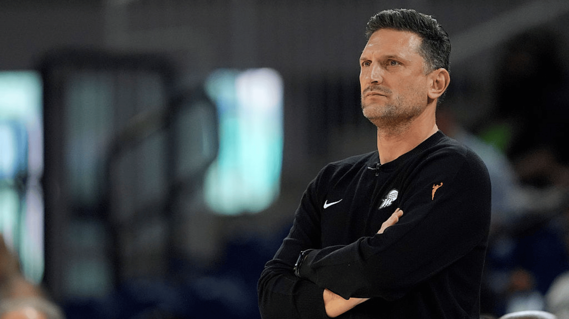 Phoenix Mercury head coach Nate Tibbetts reacts during the first half against the Chicago Sky
