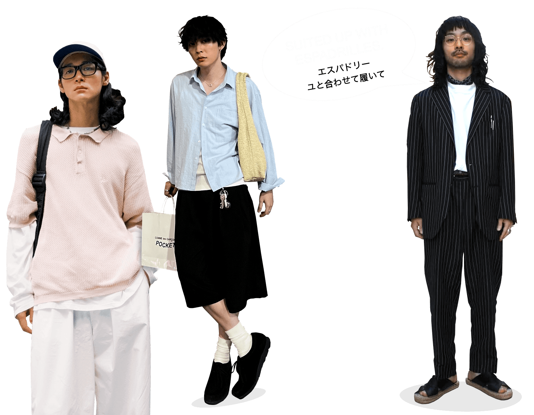 Suited up with espadrilles.
