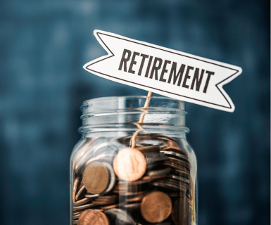 Retirement money in a jar