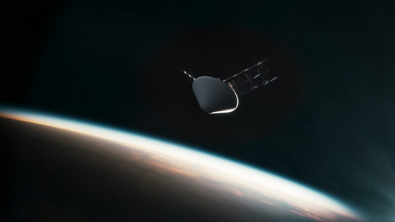 A rendering of Delphi, Lux Aeterna’s reusable satellite demonstrator scheduled to launch in 2027.