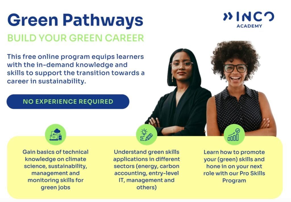 Application Deadline is August 31 for Free 8-Week Green Pathways Certificate Program from INCO Academy
