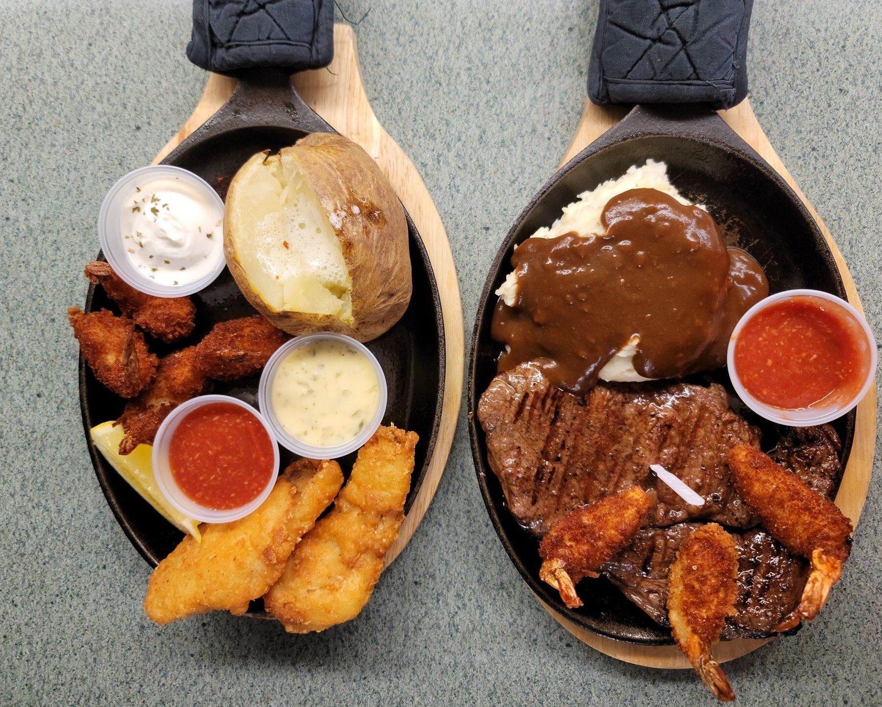 steak and shrimp dinner at downata