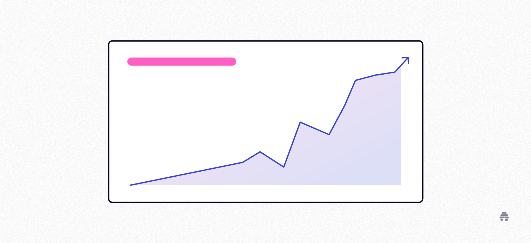 Line chart trending upward, illustrating steady growth in newsletter performance or audience over time, commonly used to represent creator success metrics on platforms like beehiiv.