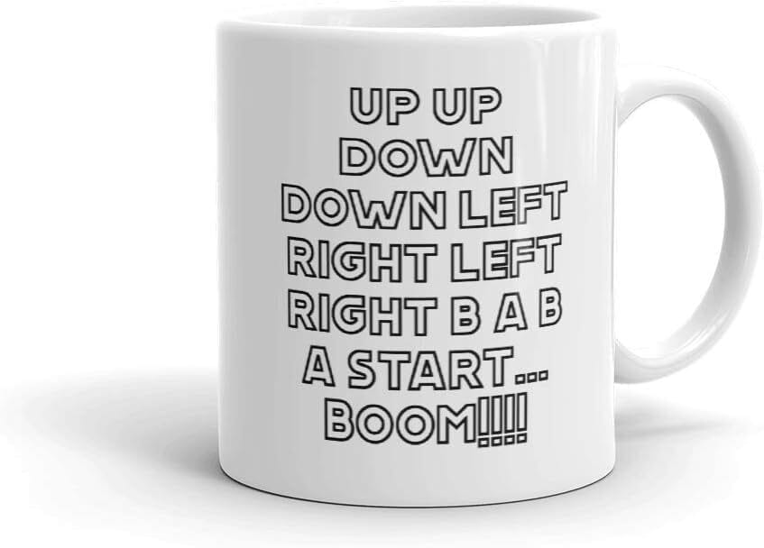 GTA Cheat Code Mug Alt Text: Ceramic coffee mug printed with classic GTA cheat codes, ideal for fans of Vice City, San Andreas, and GTA 3.