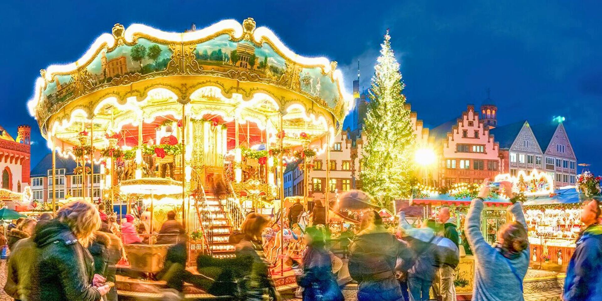 carousel in winter for Christmas