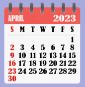 A calendar with the date of april 2 0 2 3.