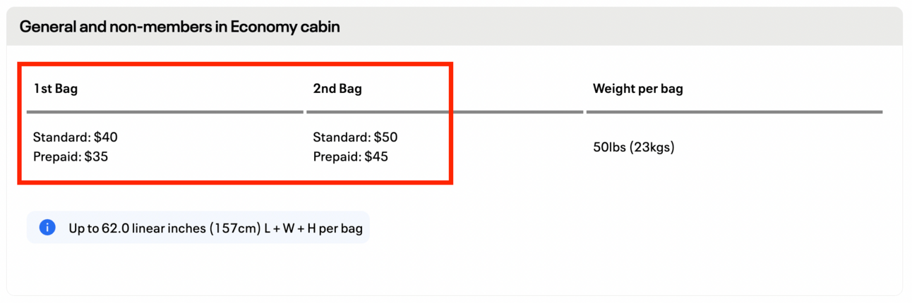 United checked bag fees