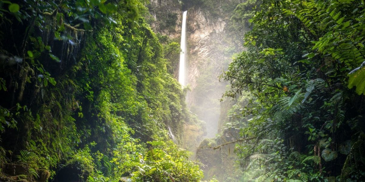a huge tall waterfall