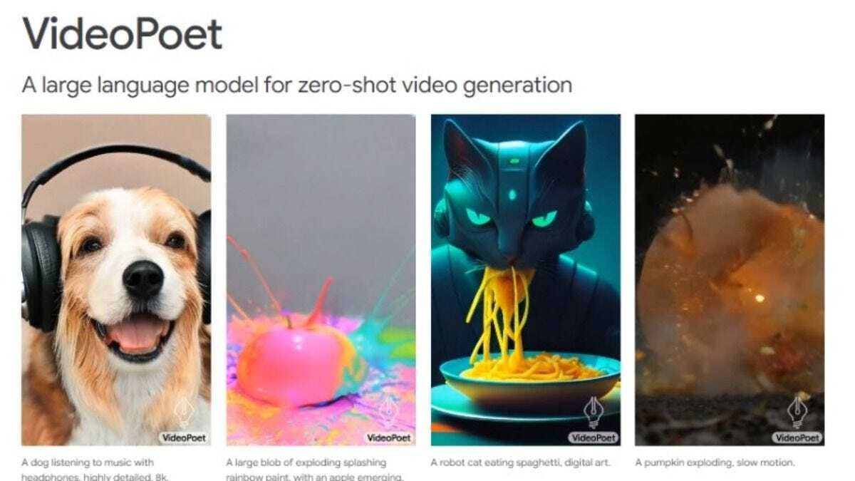 Google revela VideoPoet, IA para vídeos com texto e imagem - Tudo EP
